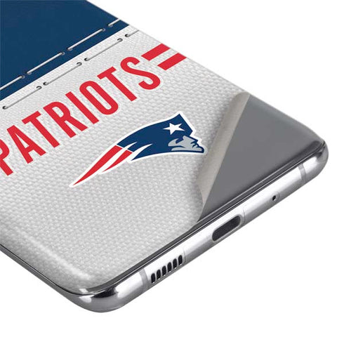 NFL New England Patriots White Striped Galaxy S20 Ultra 5G Skin